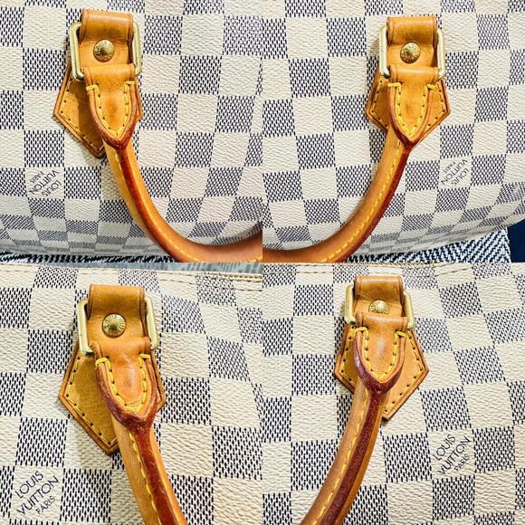 Authentic Louis Vuitton Damier Azur Speedy 30 Satchel Bag - Picture 10 of 16